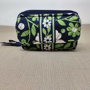 VERA BRADLEY ZIP AROUND BLUE/GREEN/WHITE WALLET